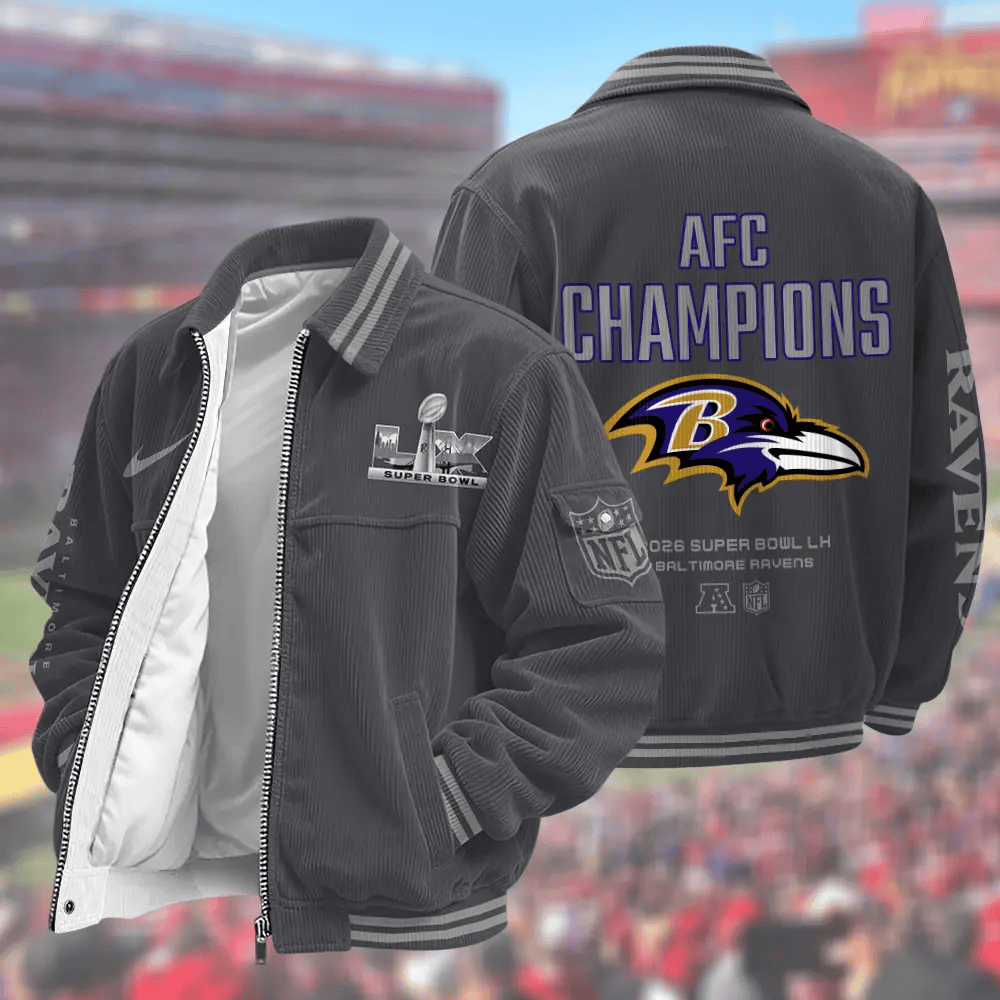 Baltimore Ravens Super Bowl 2026 Touchdown Classic Varsity Jacket PM9XBZ