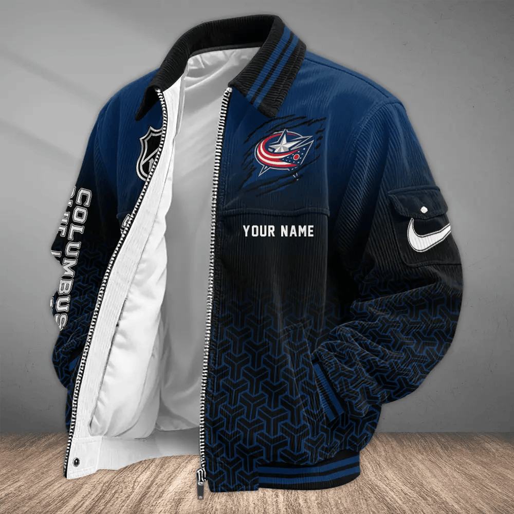 Columbus Blue Jackets NHL Touchdown Classic Varsity Jacket PPGMUR