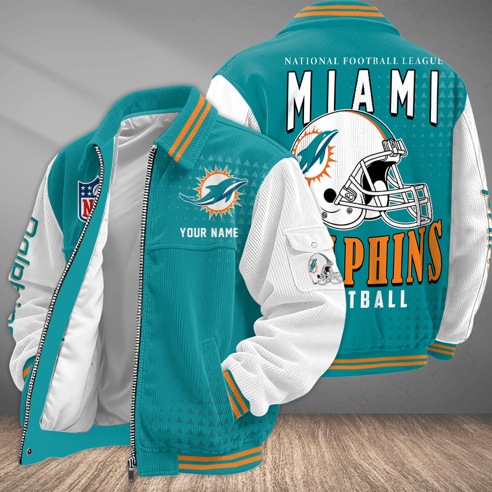 Miami Dolphins Touchdown Classic Varsity Jacket PCBLK2