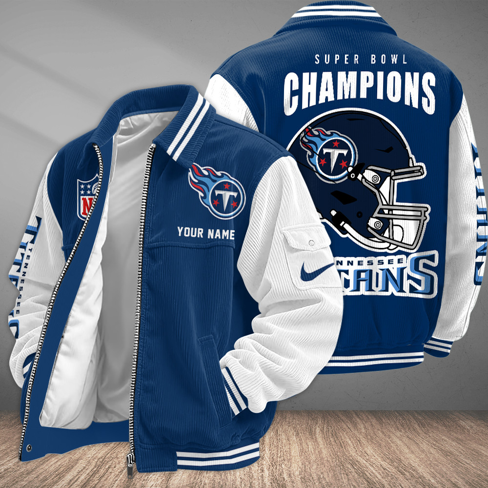 Tennessee Titans Touchdown Classic Varsity Jacket PUT2BT