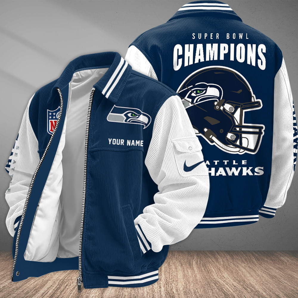 Seattle Seahawks Touchdown Classic Varsity Jacket PKLR9L