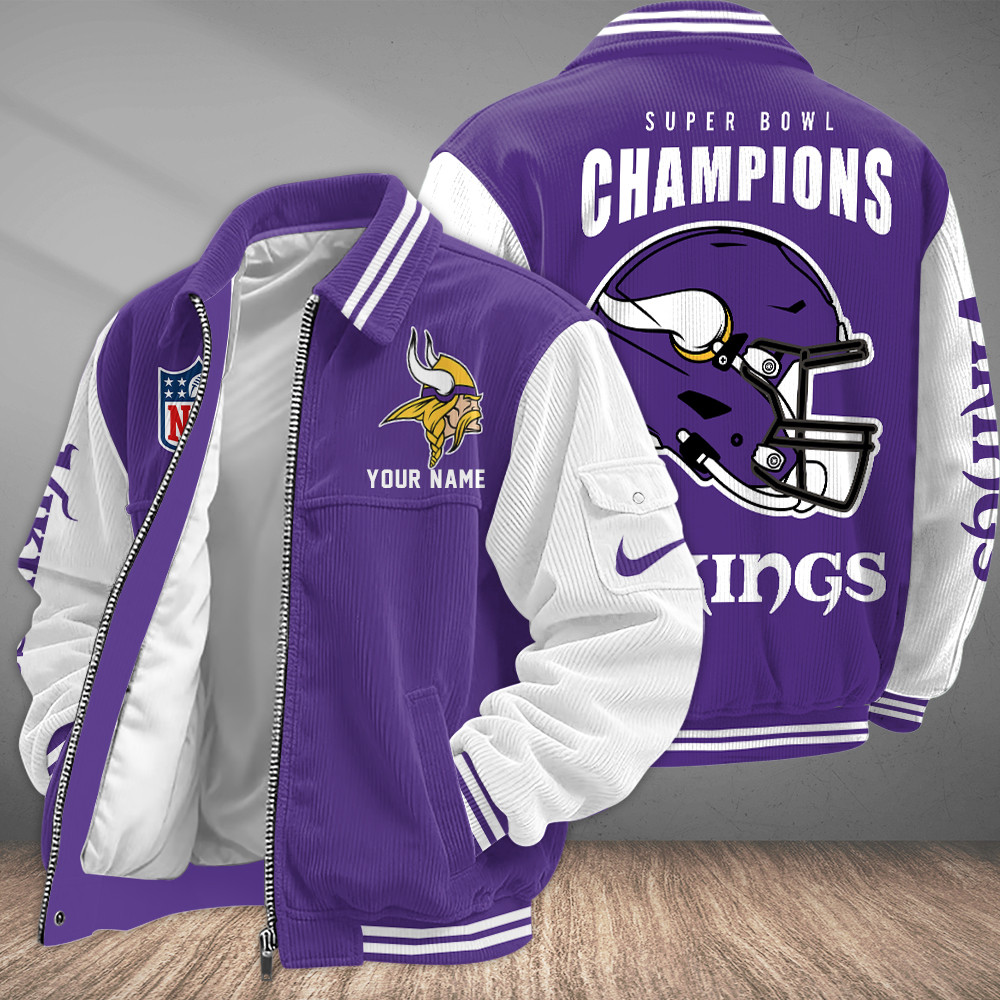 Minnesota Vikings Touchdown Classic Varsity Jacket P4P82N