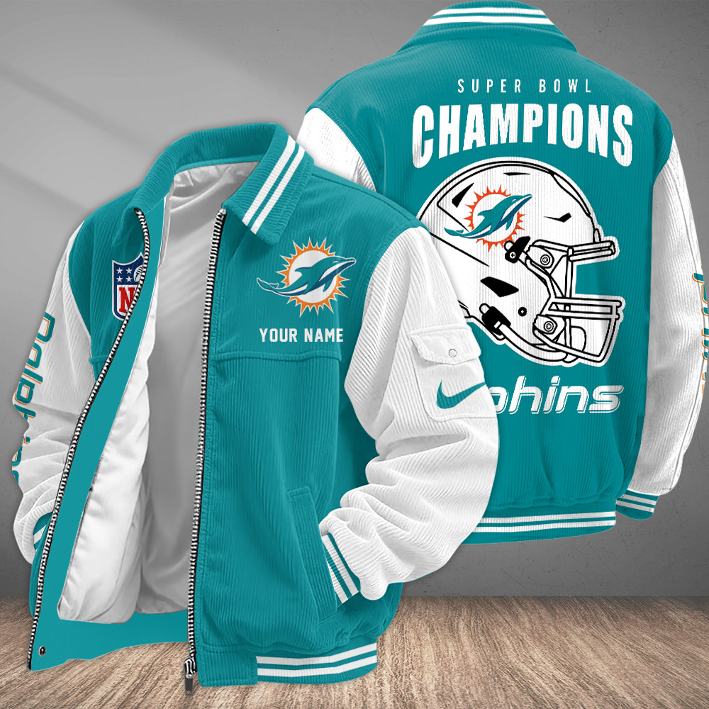 Miami Dolphins Touchdown Classic Varsity Jacket PZKFK5