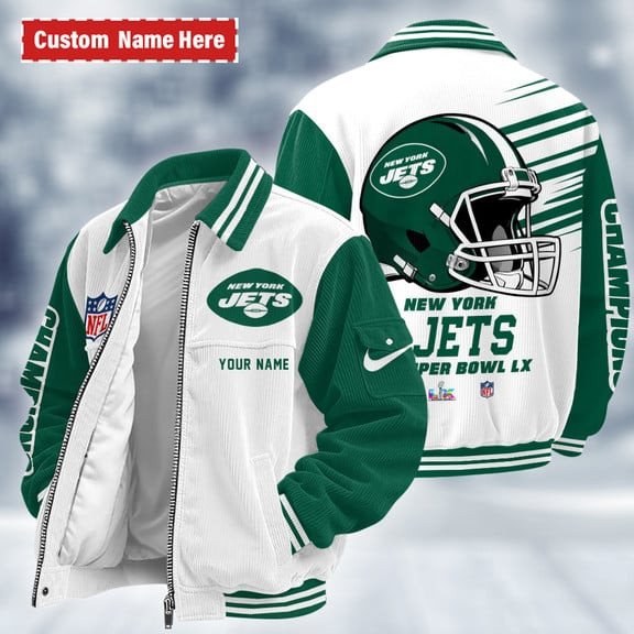 New York Jets Touchdown Classic Varsity Jacket PKQR5T