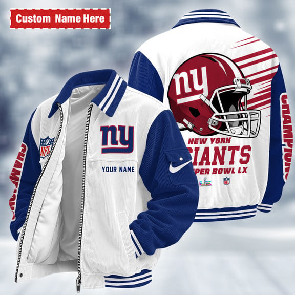New York Giants Touchdown Classic Varsity Jacket PYEJYX