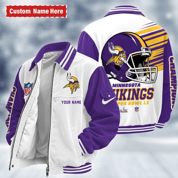 Minnesota Vikings Touchdown Classic Varsity Jacket PE3NWD