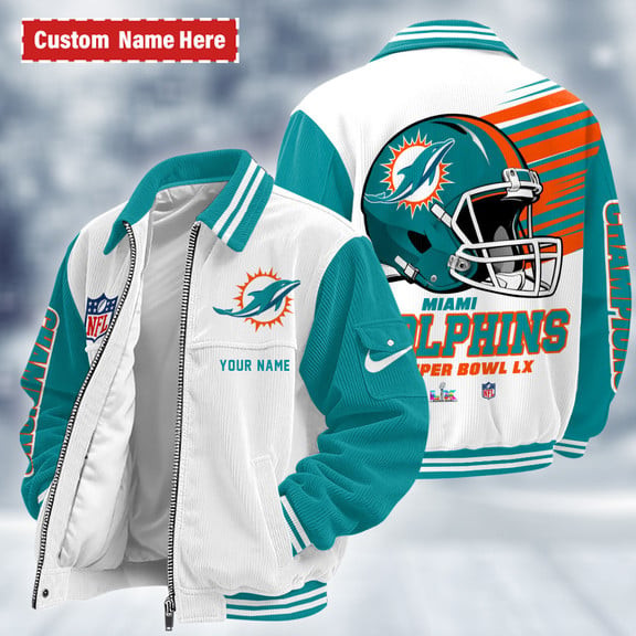 Miami Dolphins Touchdown Classic Varsity Jacket PLQVRV