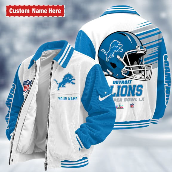 Detroit Lions Touchdown Classic Varsity Jacket PG8M3B