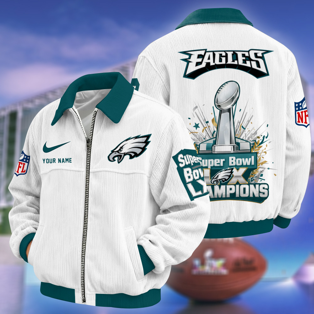 Philadelphia Eagles Super Bowl LX 2026 Touchdown Classic Varsity Jacket PDFUHS
