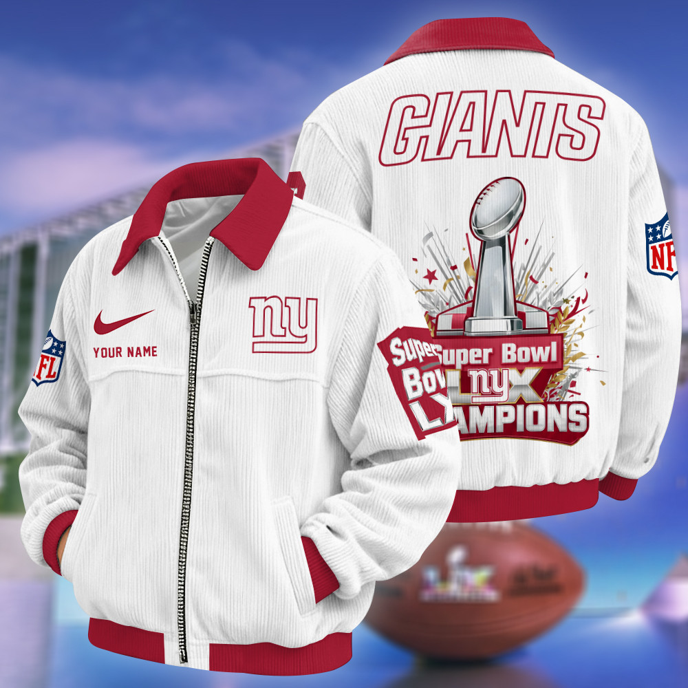 New York Giants Super Bowl LX 2026 Touchdown Classic Varsity Jacket PBWYJ2