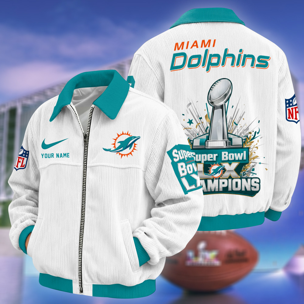 Miami Dolphins Super Bowl LX 2026 Touchdown Classic Varsity Jacket PQ9J9Y