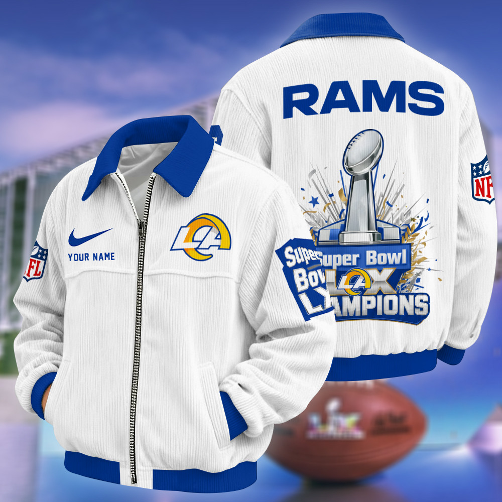 Los Angeles Rams Super Bowl LX 2026 Touchdown Classic Varsity Jacket P9L5WD