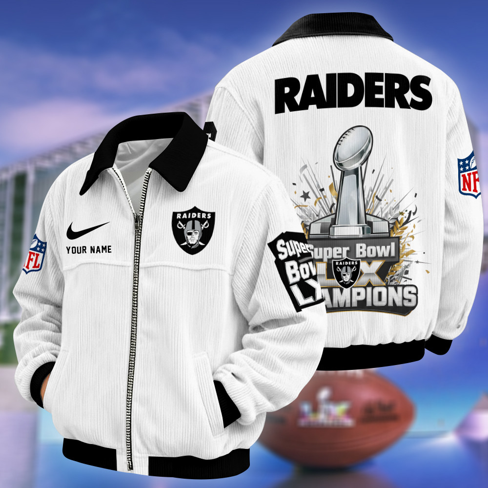 Las Vegas Raiders Super Bowl LX 2026 Touchdown Classic Varsity Jacket PDRW4Q