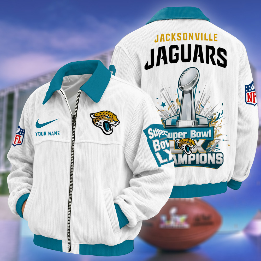 Jacksonville Jaguars Super Bowl LX 2026 Touchdown Classic Varsity Jacket PDF9X6
