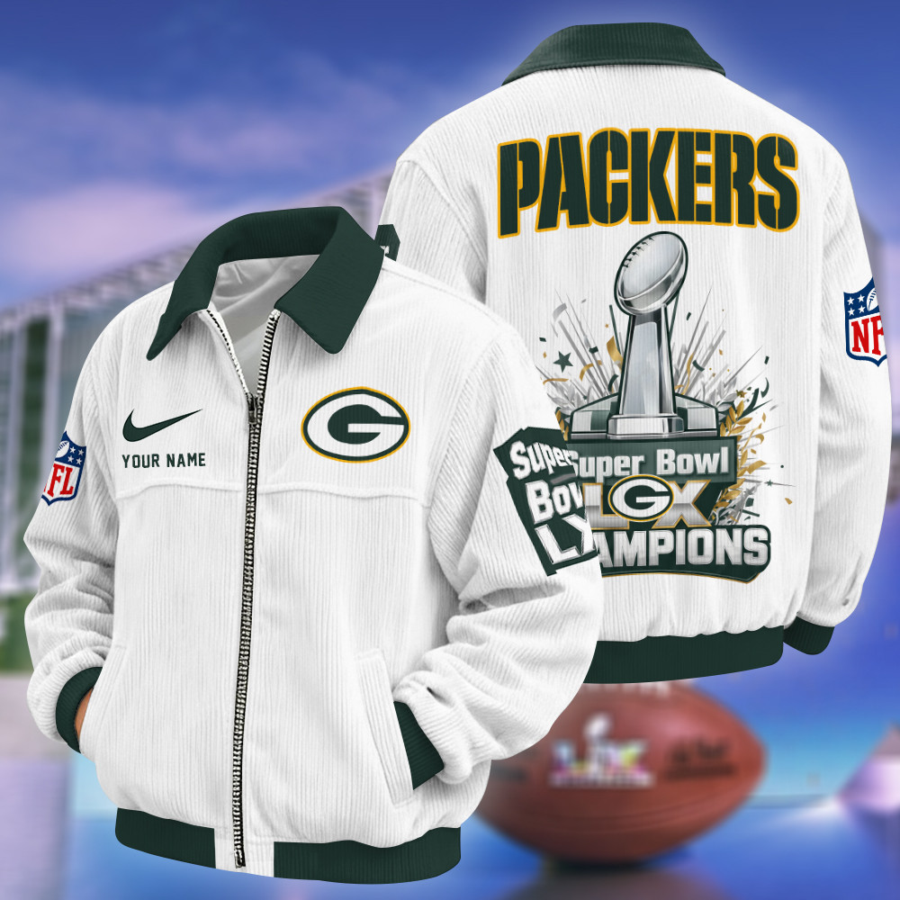 Green Bay Packers Super Bowl LX 2026 Touchdown Classic Varsity Jacket PP7YL3