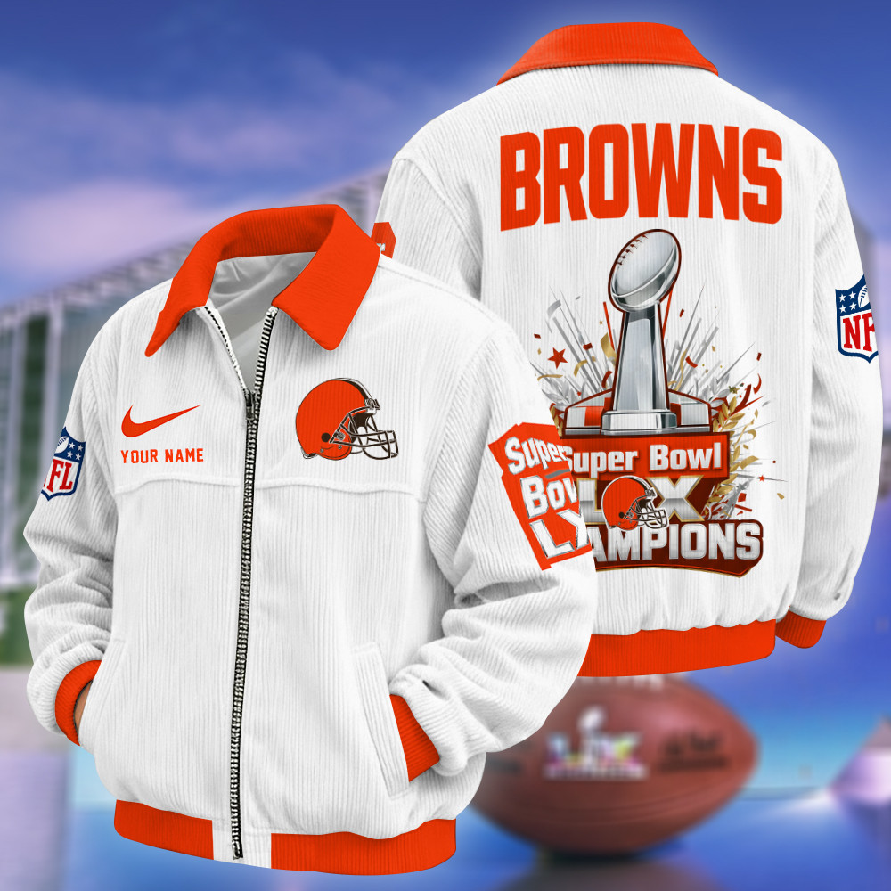Cleveland Browns Super Bowl LX 2026 Touchdown Classic Varsity Jacket P6JQK6
