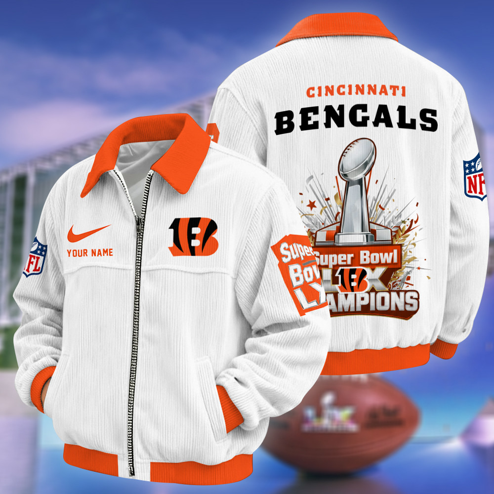 Cincinnati Bengals Super Bowl LX 2026 Touchdown Classic Varsity Jacket PMMVXB