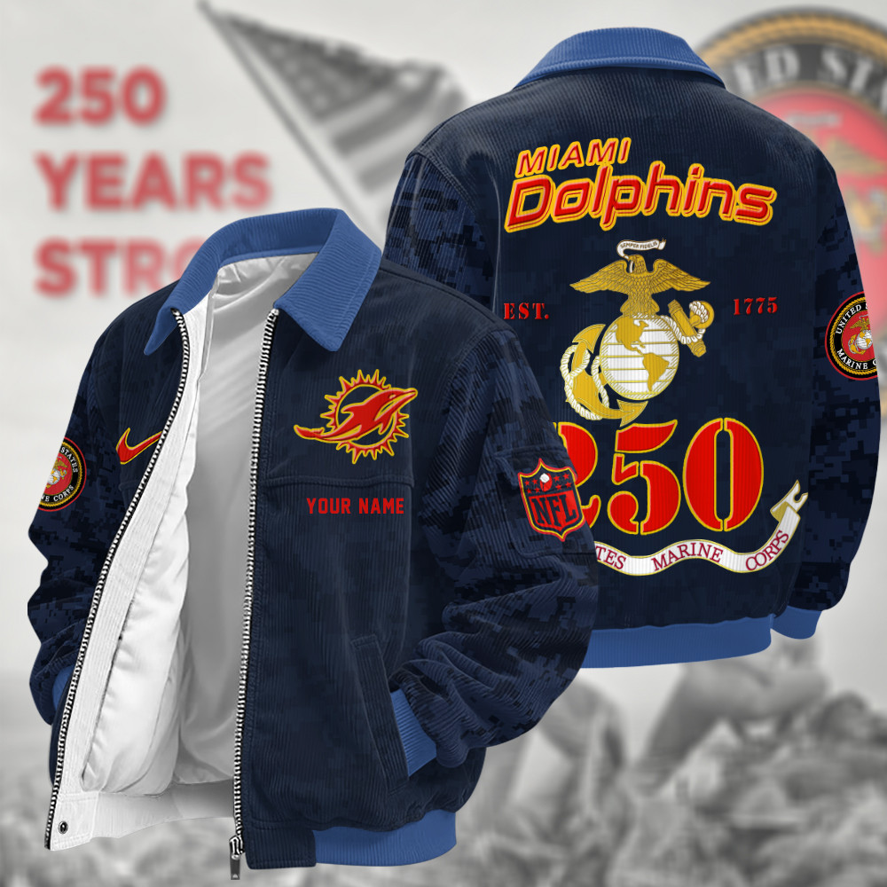 Miami Dolphins US 250th Anniversary Touchdown Classic Varsity Jacket P7MJX3