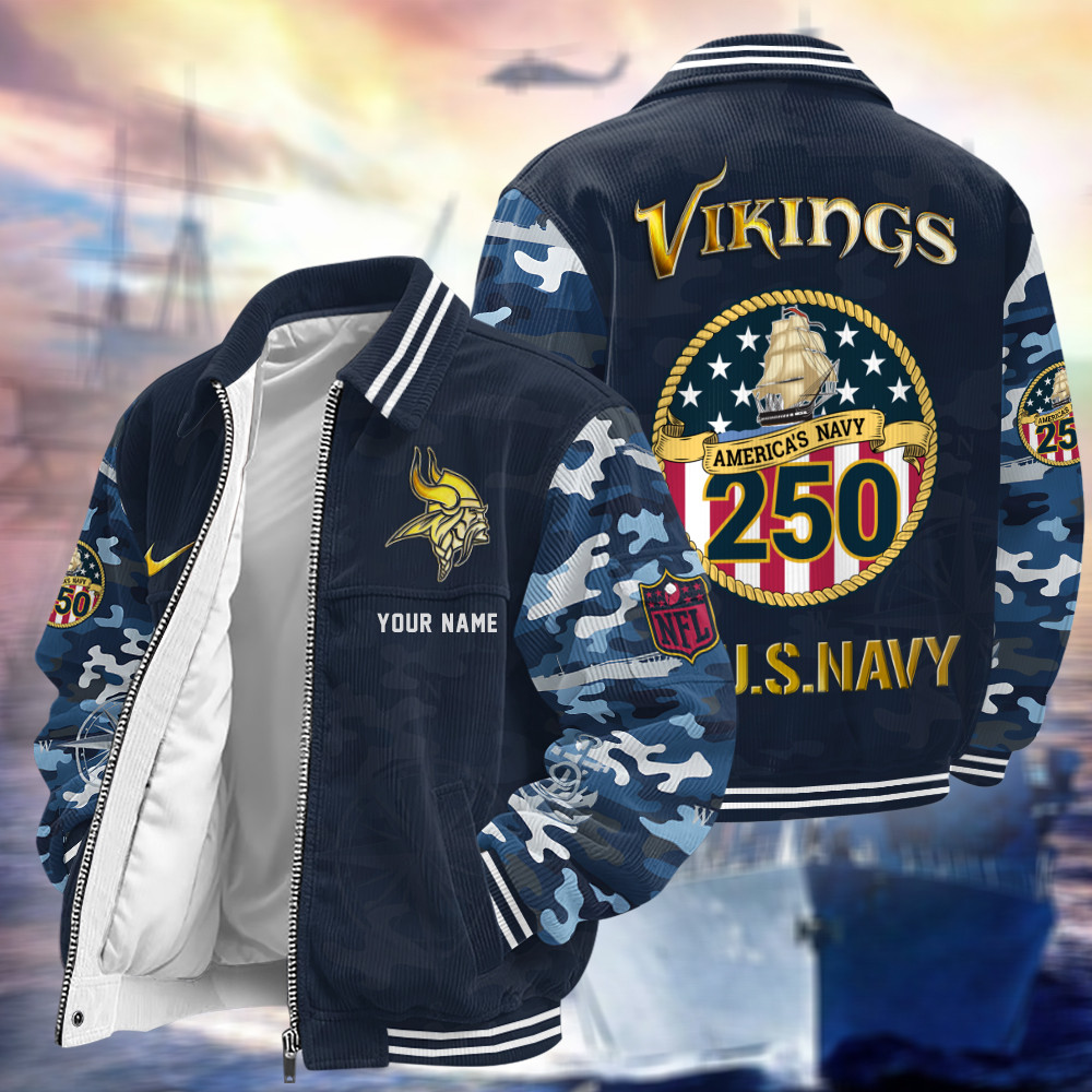 Minnesota Vikings US 250th Anniversary Touchdown Classic Varsity Jacket PDRM2Z