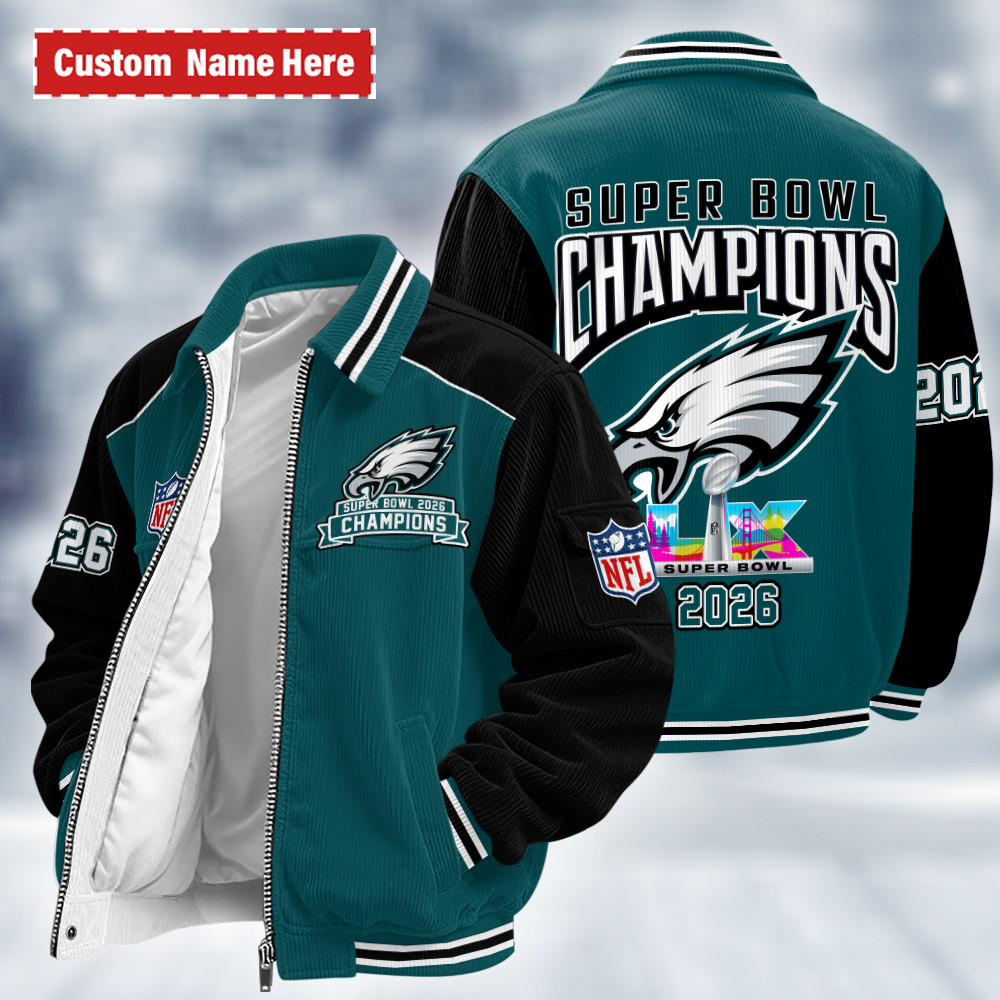 Philadelphia Eagles Super Bowl LX 2026 Touchdown Classic Varsity Jacket PM9VMT