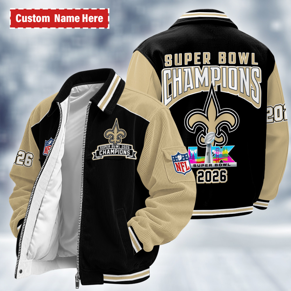 New Orleans Saints Super Bowl LX 2026 Touchdown Classic Varsity Jacket PHMFAU
