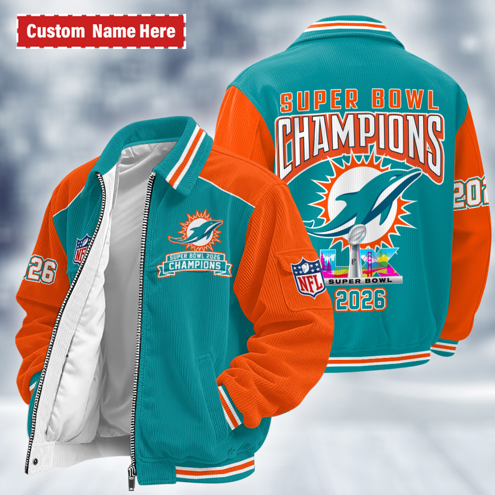 Miami Dolphins Super Bowl LX 2026 Touchdown Classic Varsity Jacket PER4A7