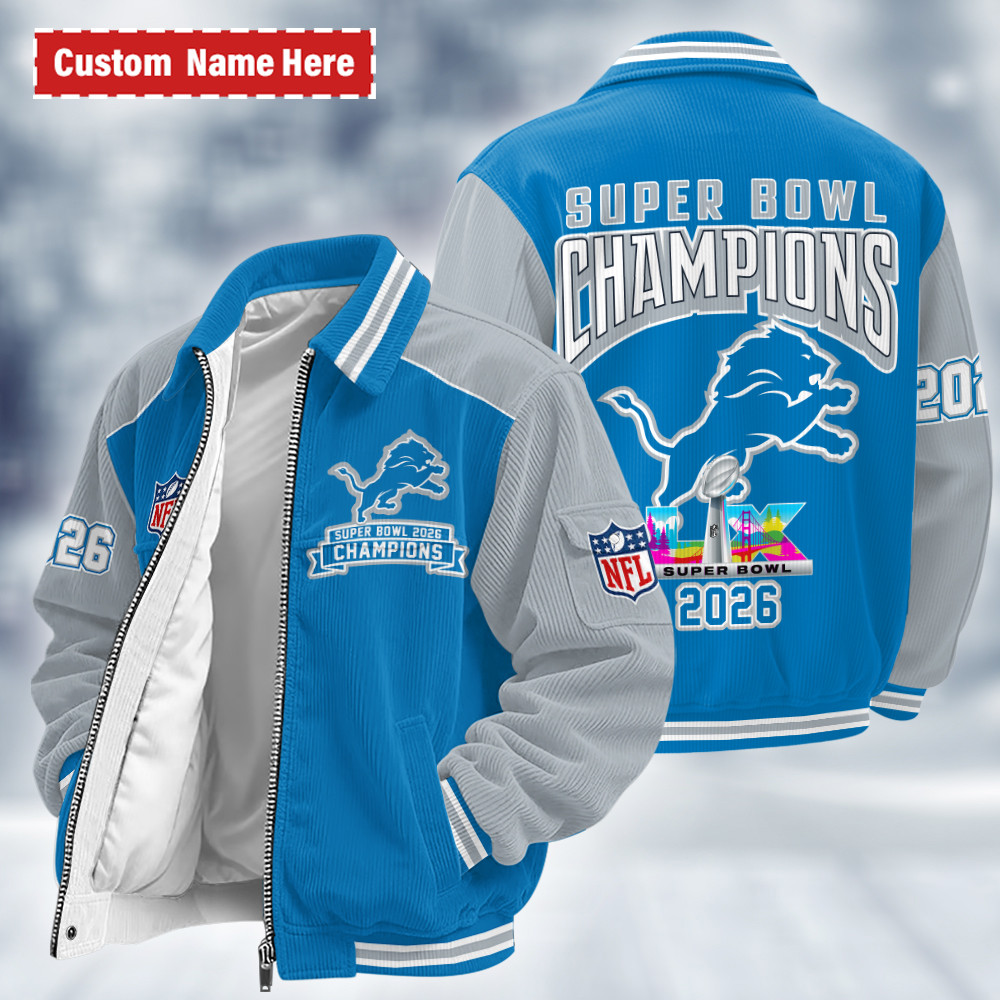 Detroit Lions Super Bowl LX 2026 Touchdown Classic Varsity Jacket PN3KUS