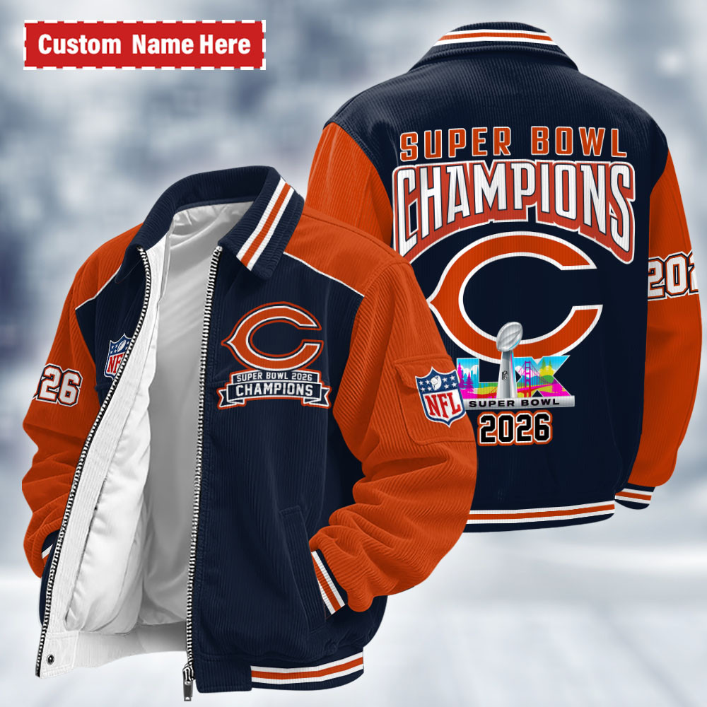 Chicago Bears Super Bowl LX 2026 Touchdown Classic Varsity Jacket PYJR2C