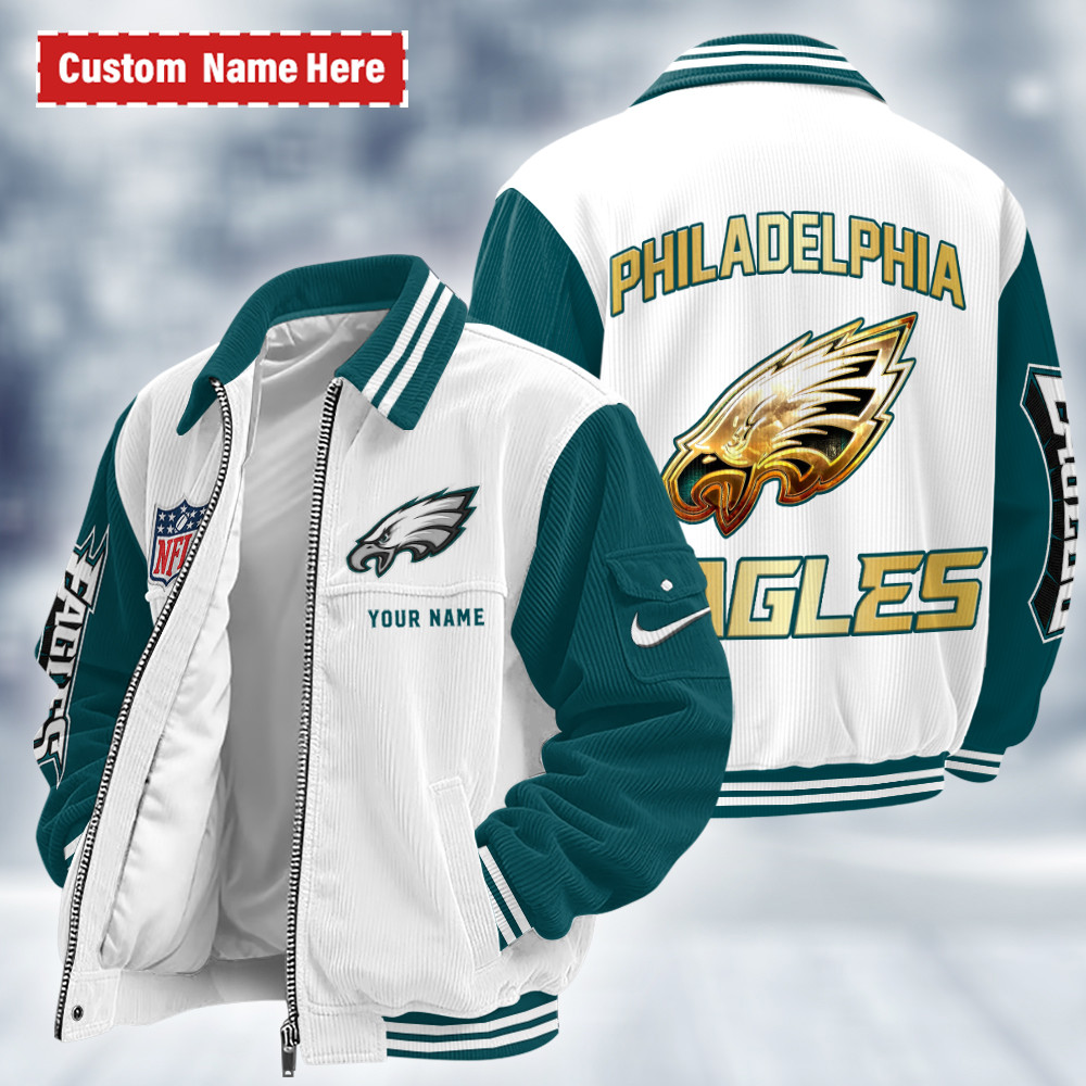 Philadelphia Eagles Touchdown Classic Varsity Jacket PWYZMY