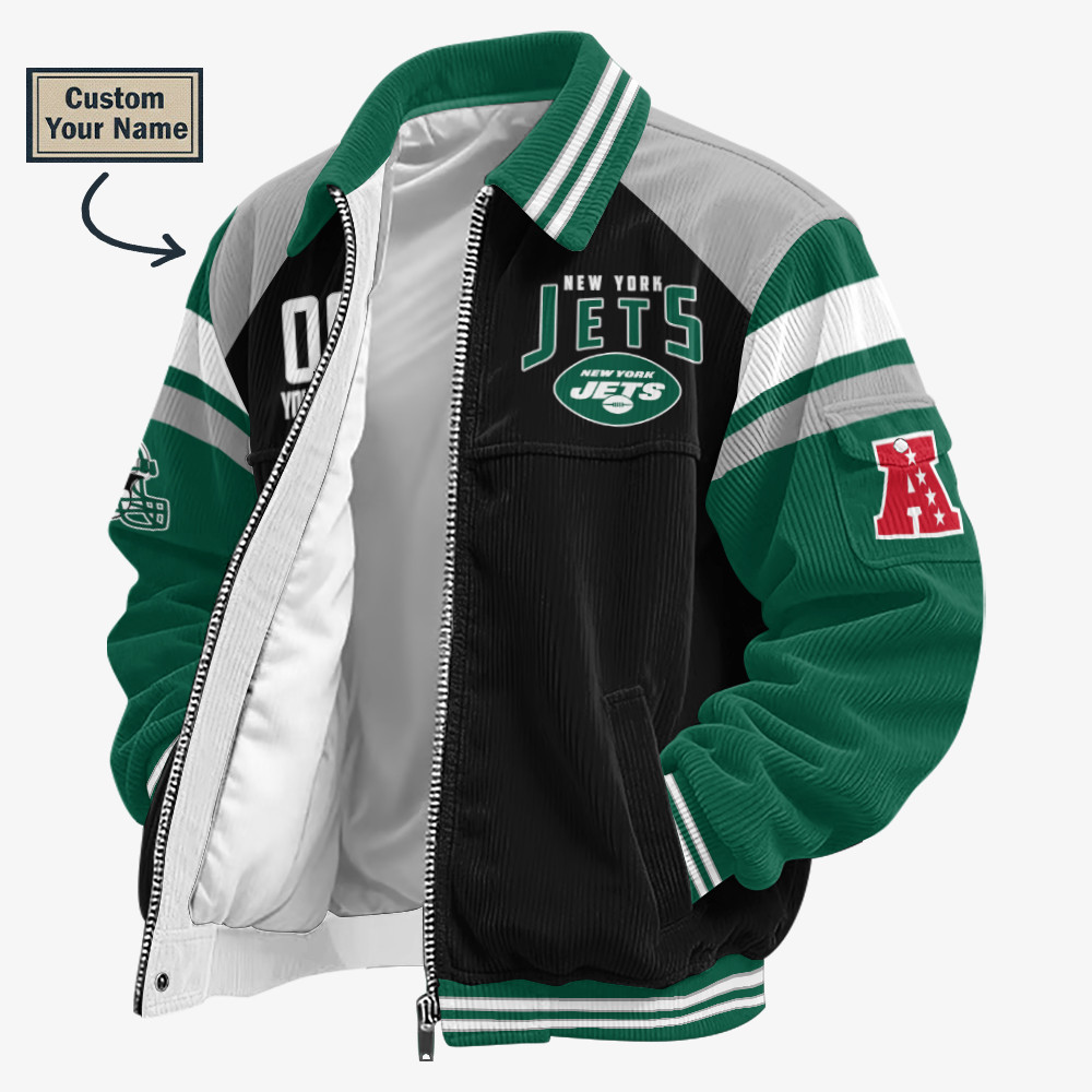 New York Jets Touchdown Classic Varsity Jacket PQMPXE