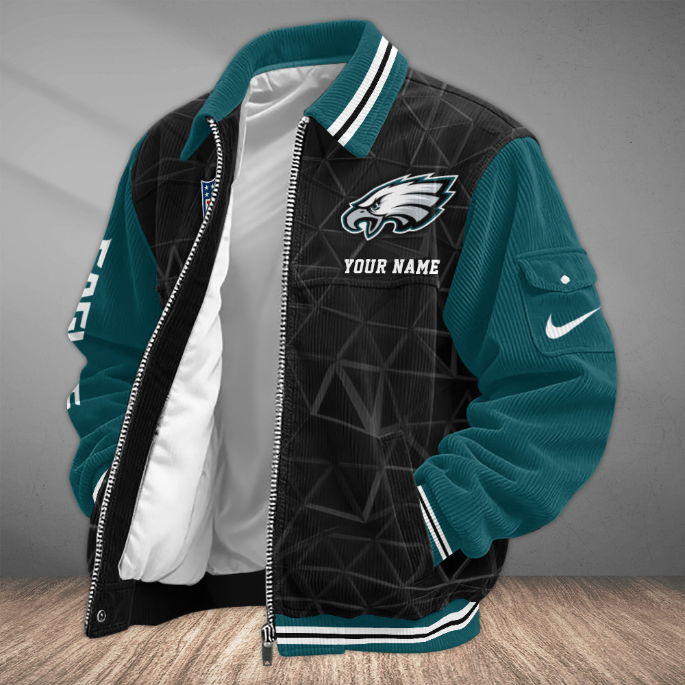 Philadelphia Eagles Touchdown Classic Varsity Jacket PG6JZF