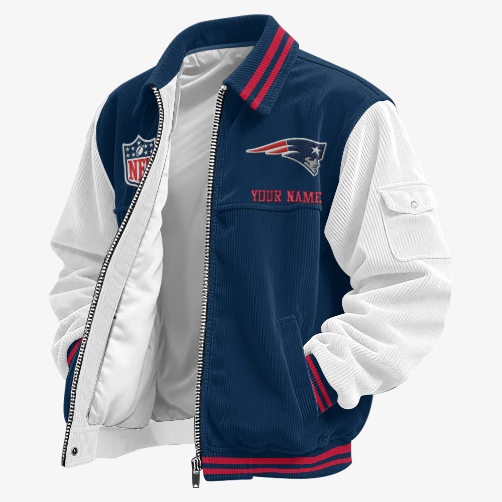 New England Patriots Touchdown Classic Varsity Jacket P9LNQY