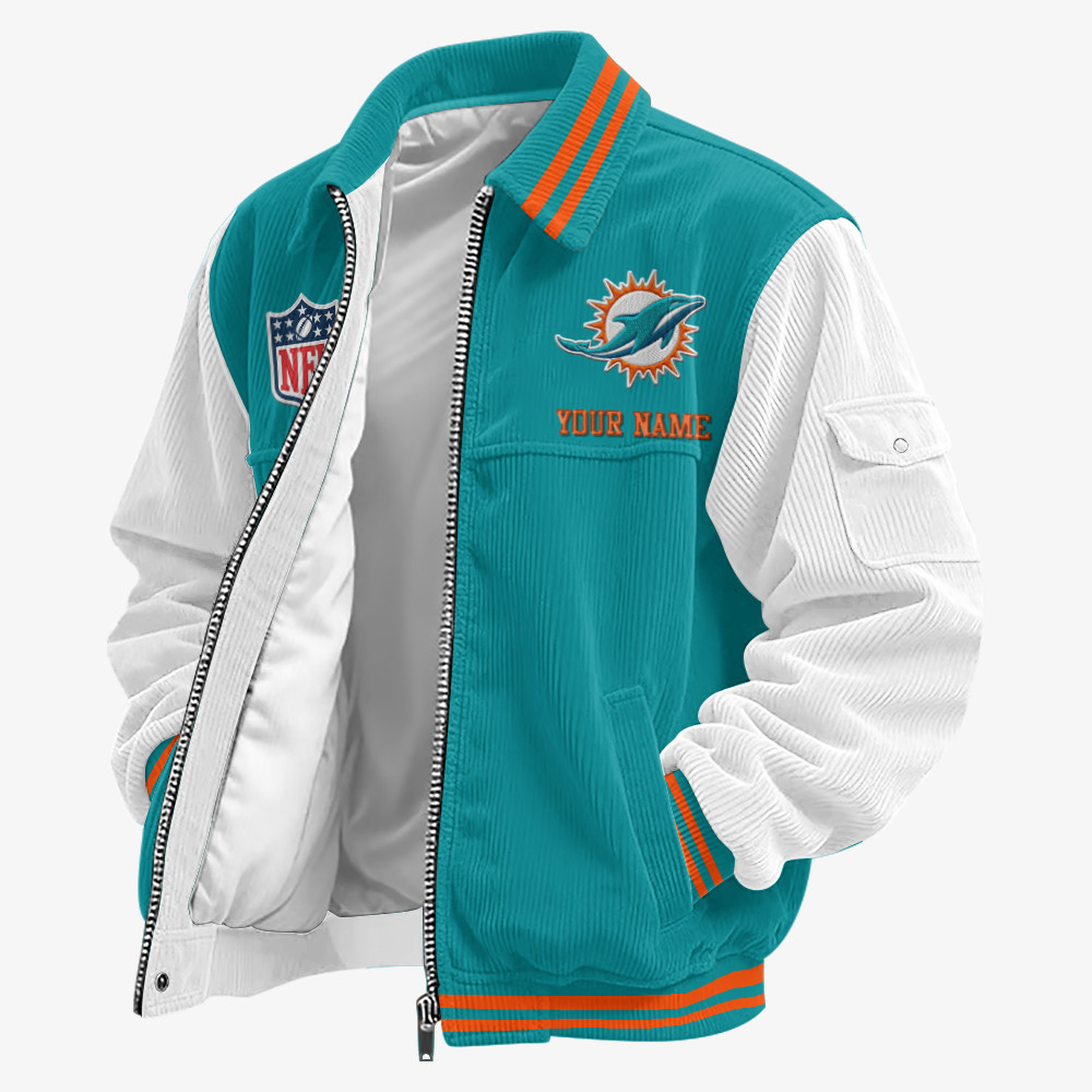 Miami Dolphins Touchdown Classic Varsity Jacket PXQ6PQ