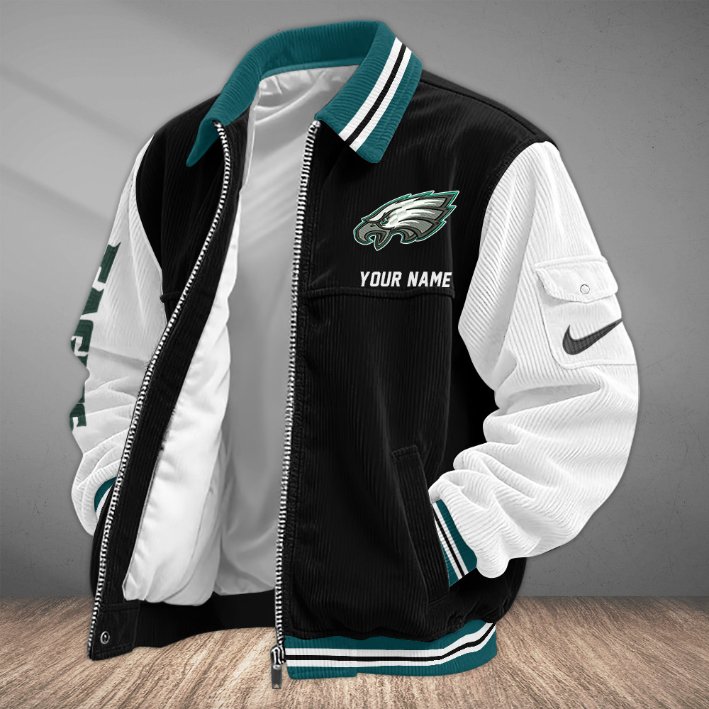 Philadelphia Eagles Touchdown Classic Varsity Jacket PWN8VJ