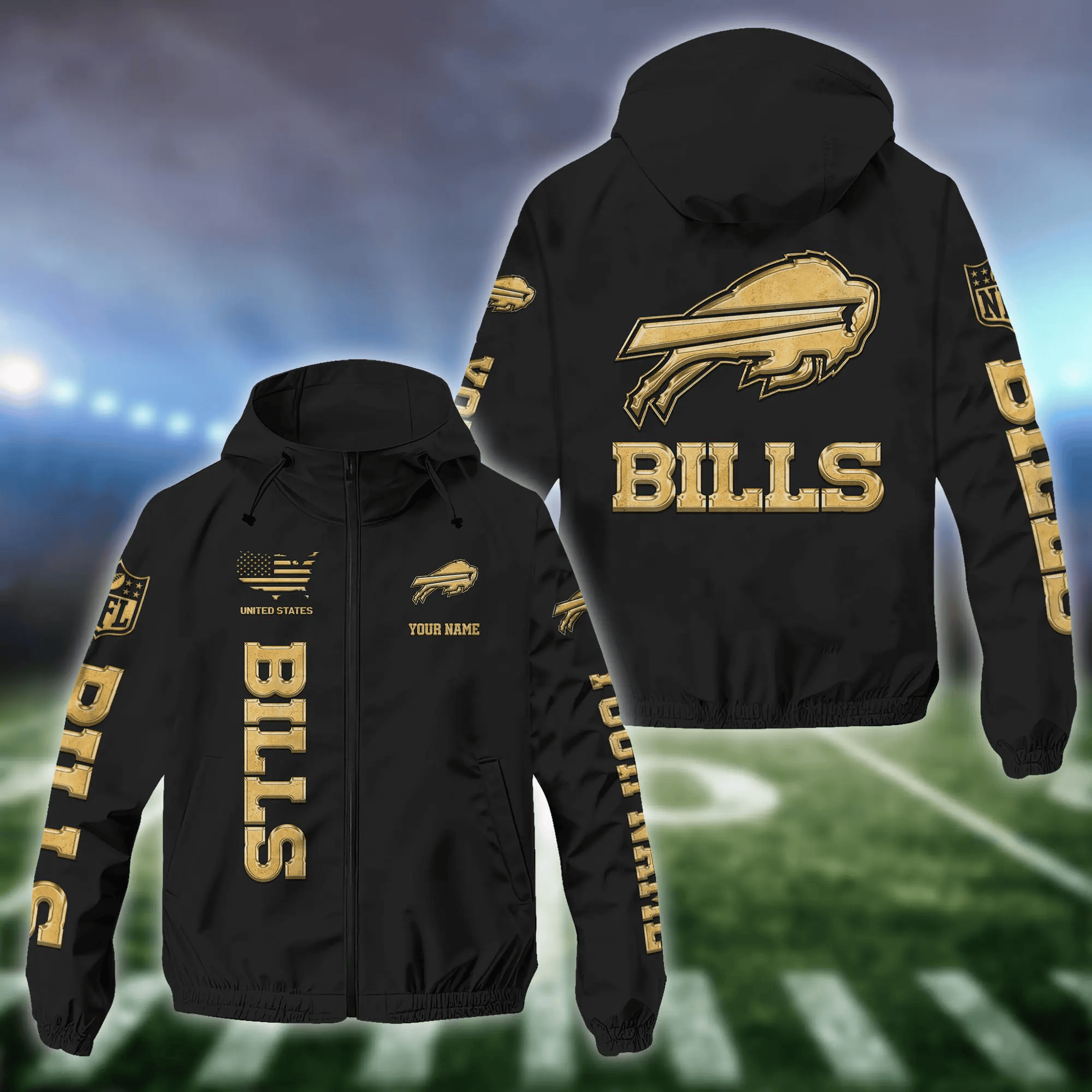 Buffalo Bills Custom Windbreaker Outdoor Jacket Sport Fan Gift P5ZJSR