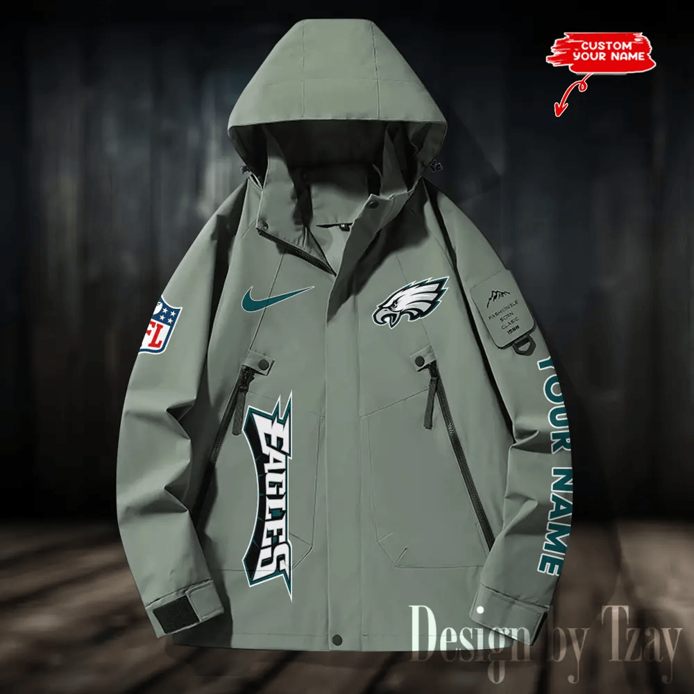 Philadelphia Eagles Windbreaker Unisex Outdoor Windproof Rain Coat Antifouling PW4BV7