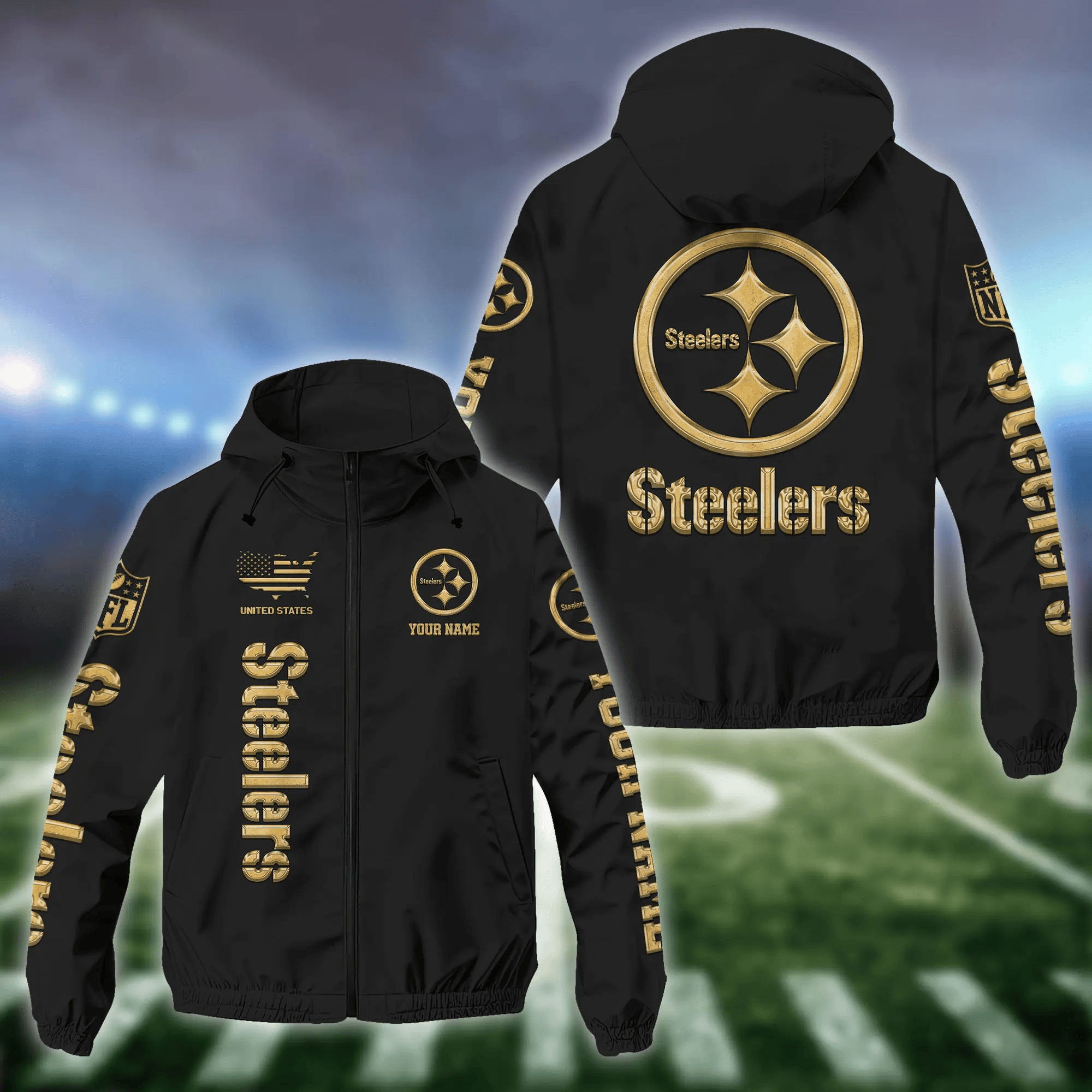 Pittsburgh Steelers Custom Windbreaker Outdoor Jacket Sport Fan Gift PLGCFN