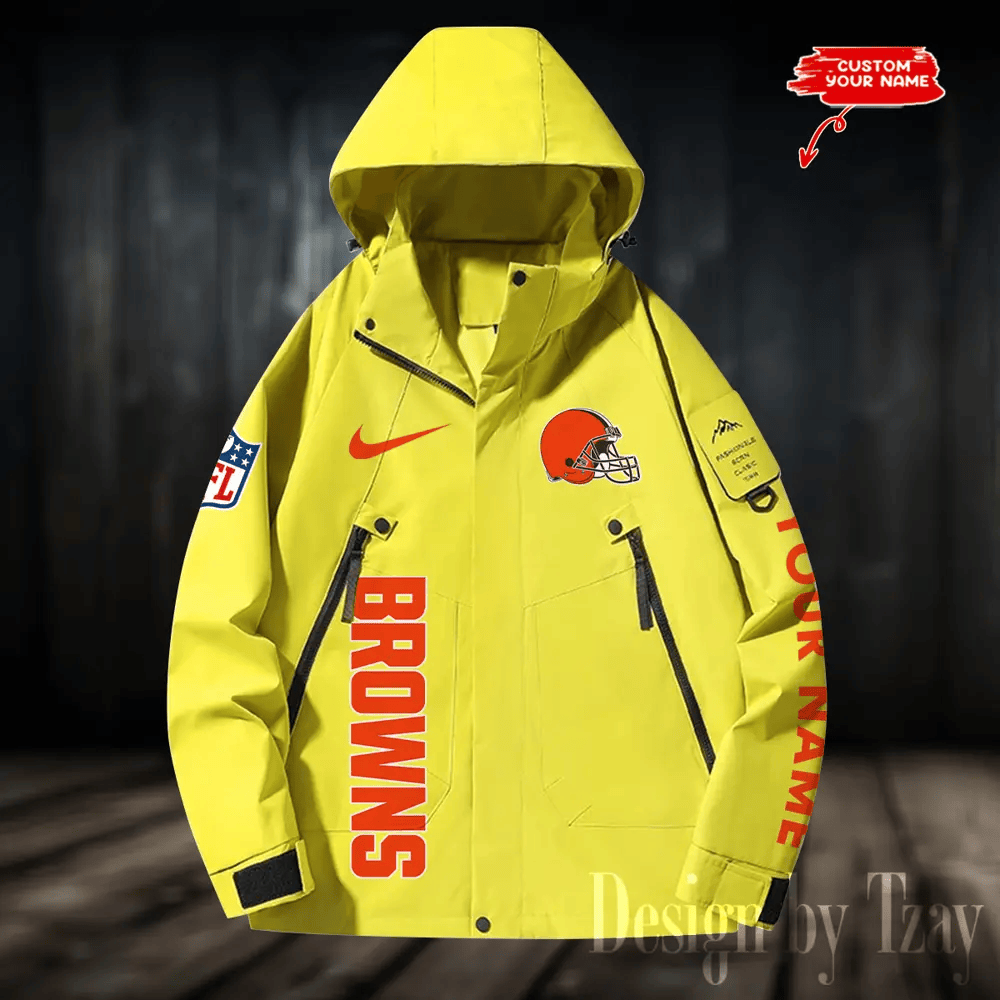 Cleveland Browns Windbreaker Unisex Outdoor Windproof Rain Coat Antifouling PWYR5J