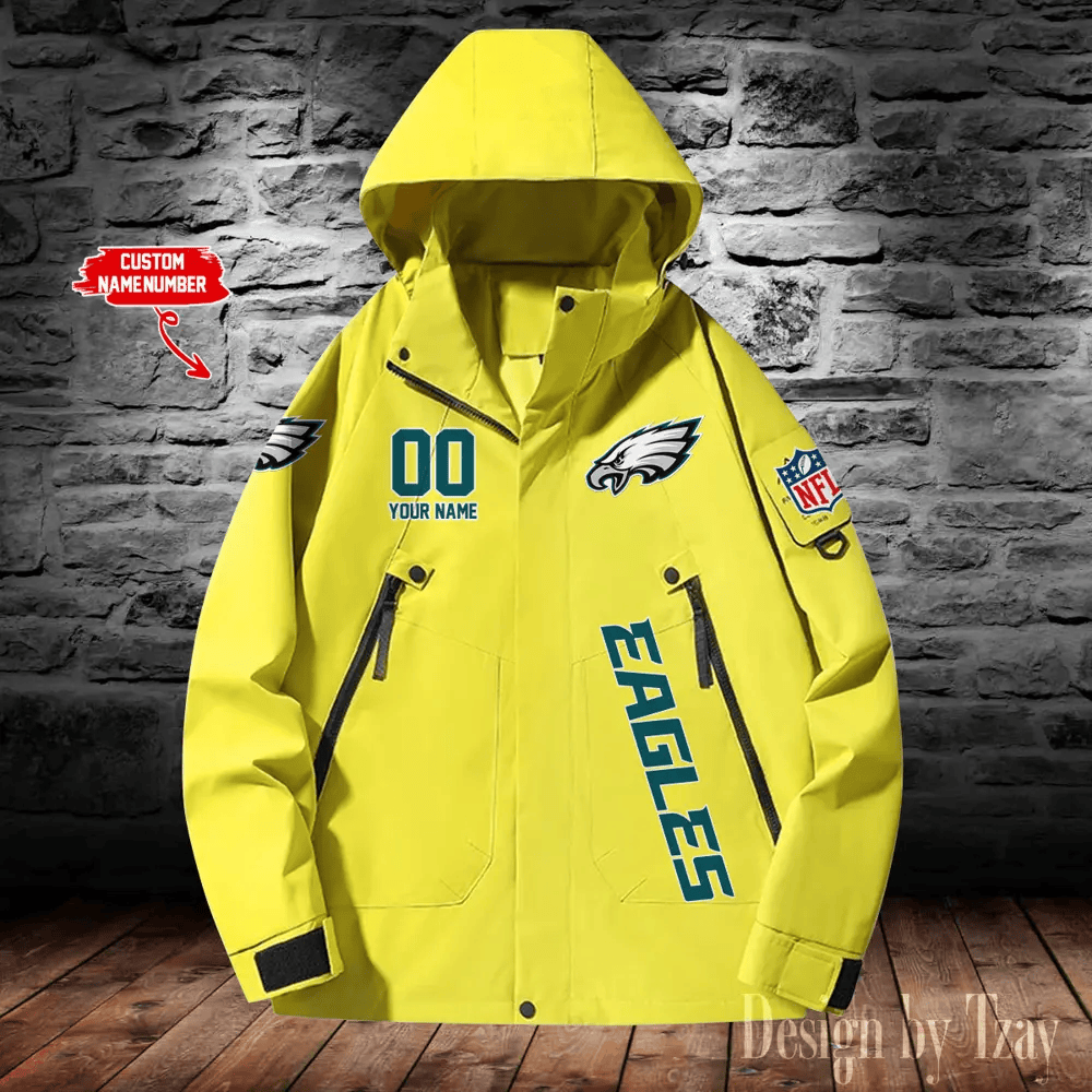 Philadelphia Eagles Windbreaker Unisex Outdoor Windproof Rain Coat Antifouling PR4R8R