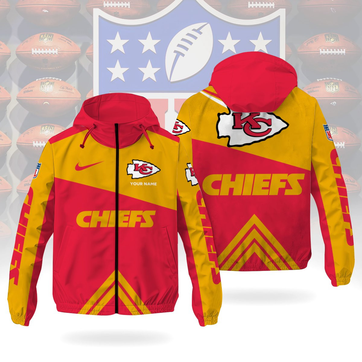 Kansas City Chiefs Custom Windbreaker Outdoor Jacket Sport Fan Gift PZSSHE