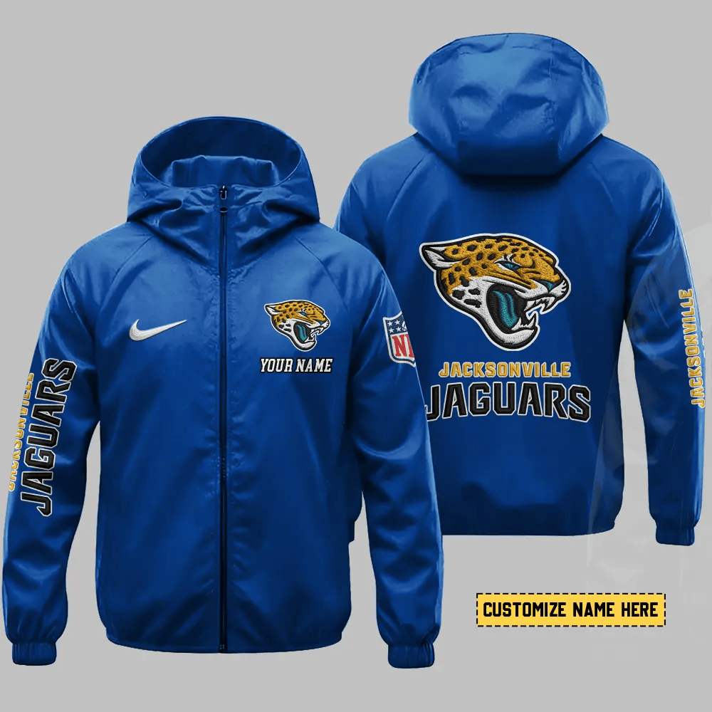 Jacksonville Jaguars Hooded Full Zip Windbreaker Jacket PKC4LS