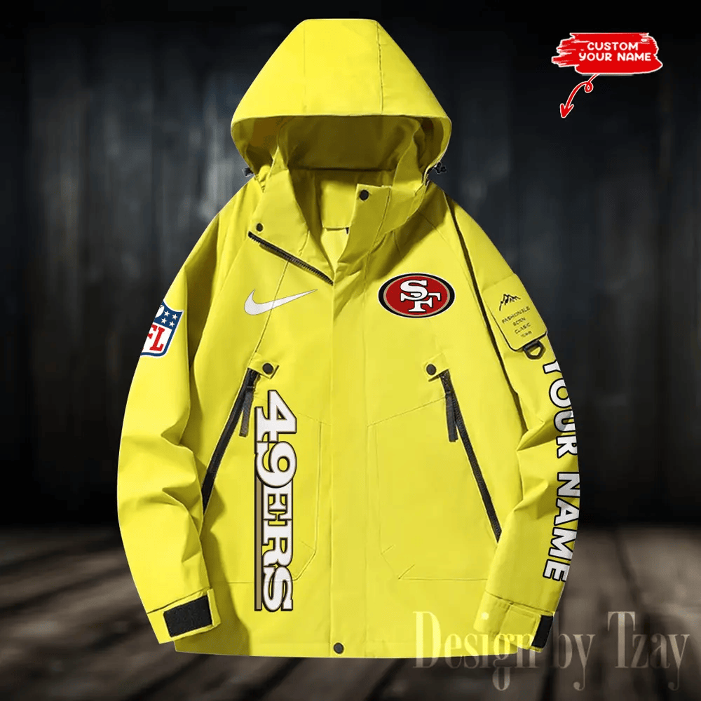 San Francisco 49ers Windbreaker Unisex Outdoor Windproof Rain Coat Antifouling PBAU97