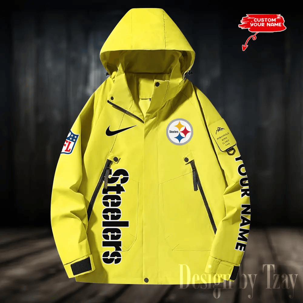 Pittsburgh Steelers Windbreaker Unisex Outdoor Windproof Rain Coat Antifouling P9BUNJ