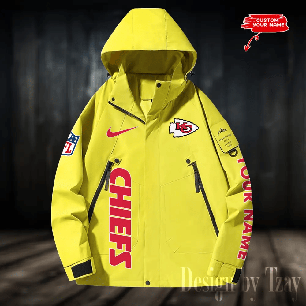 Kansas City Chiefs Windbreaker Unisex Outdoor Windproof Rain Coat Antifouling P66L5L