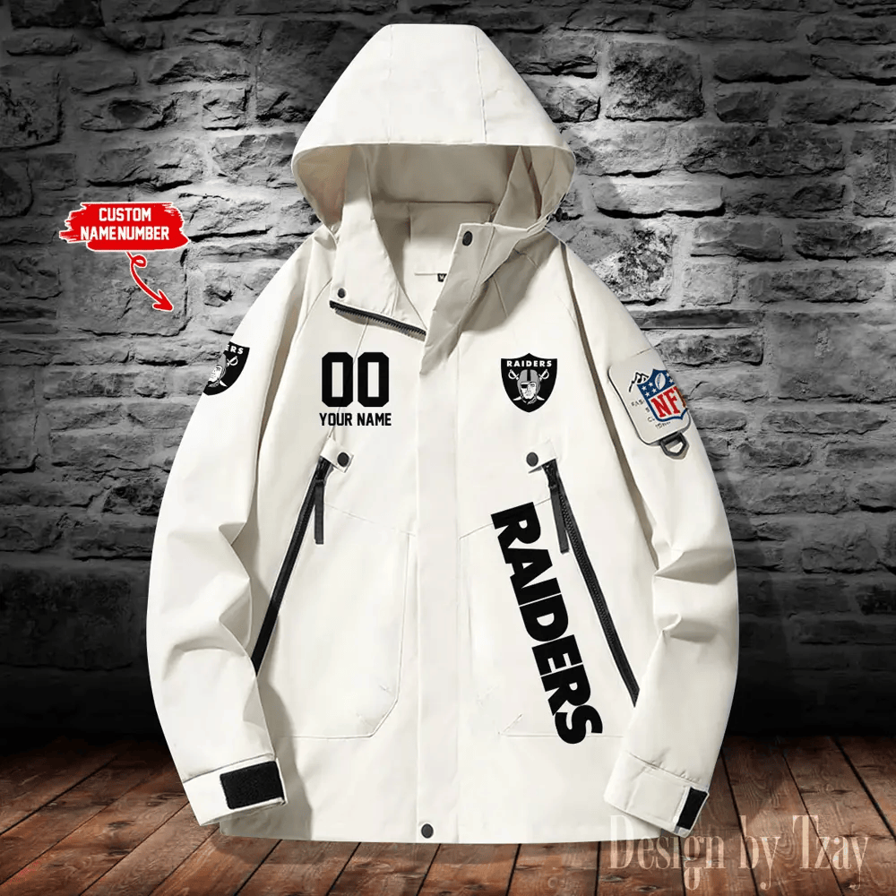 Las Vegas Raiders Windbreaker Unisex Outdoor Windproof Rain Coat Antifouling PF2CFR
