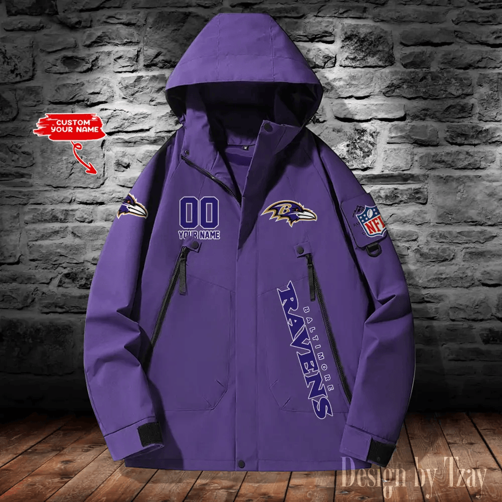 Baltimore Ravens Windbreaker Unisex Outdoor Windproof Rain Coat Antifouling PWLXMJ