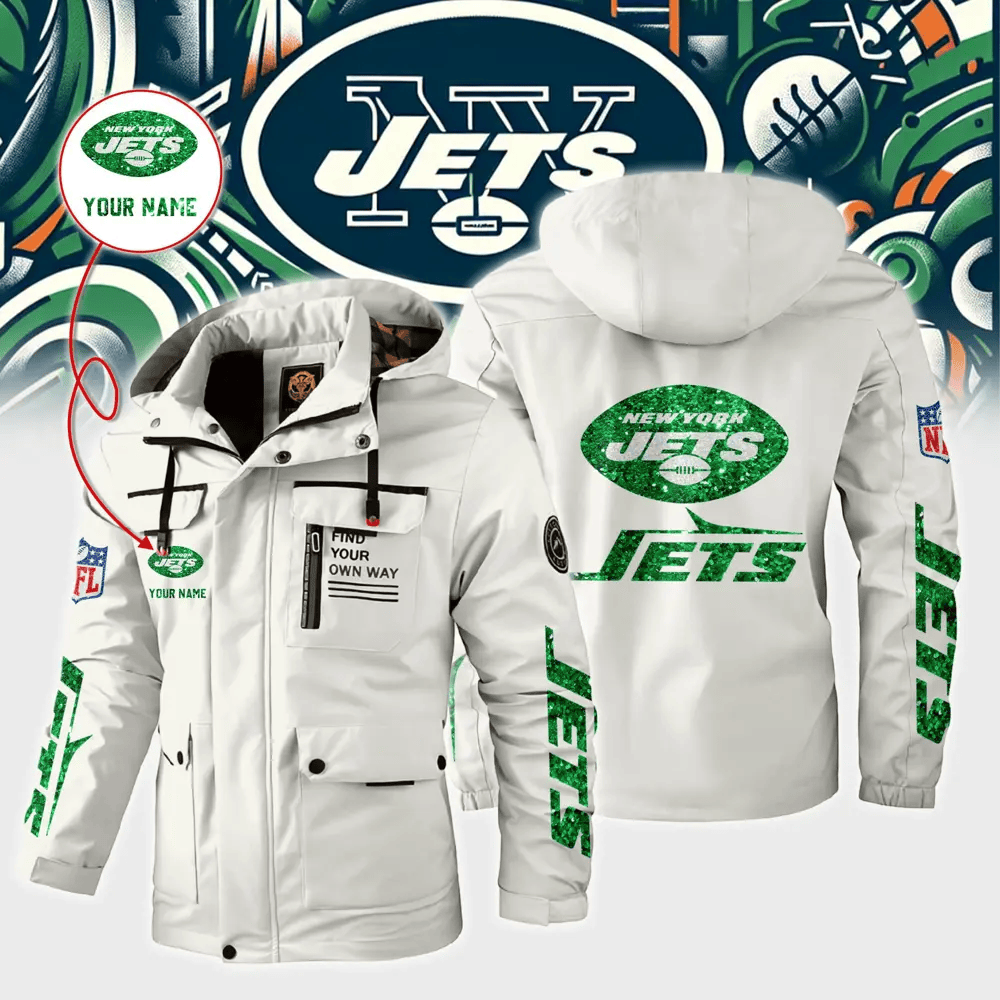 New York Jets Personalized Winter Windbreaker Jacket P3XA7L
