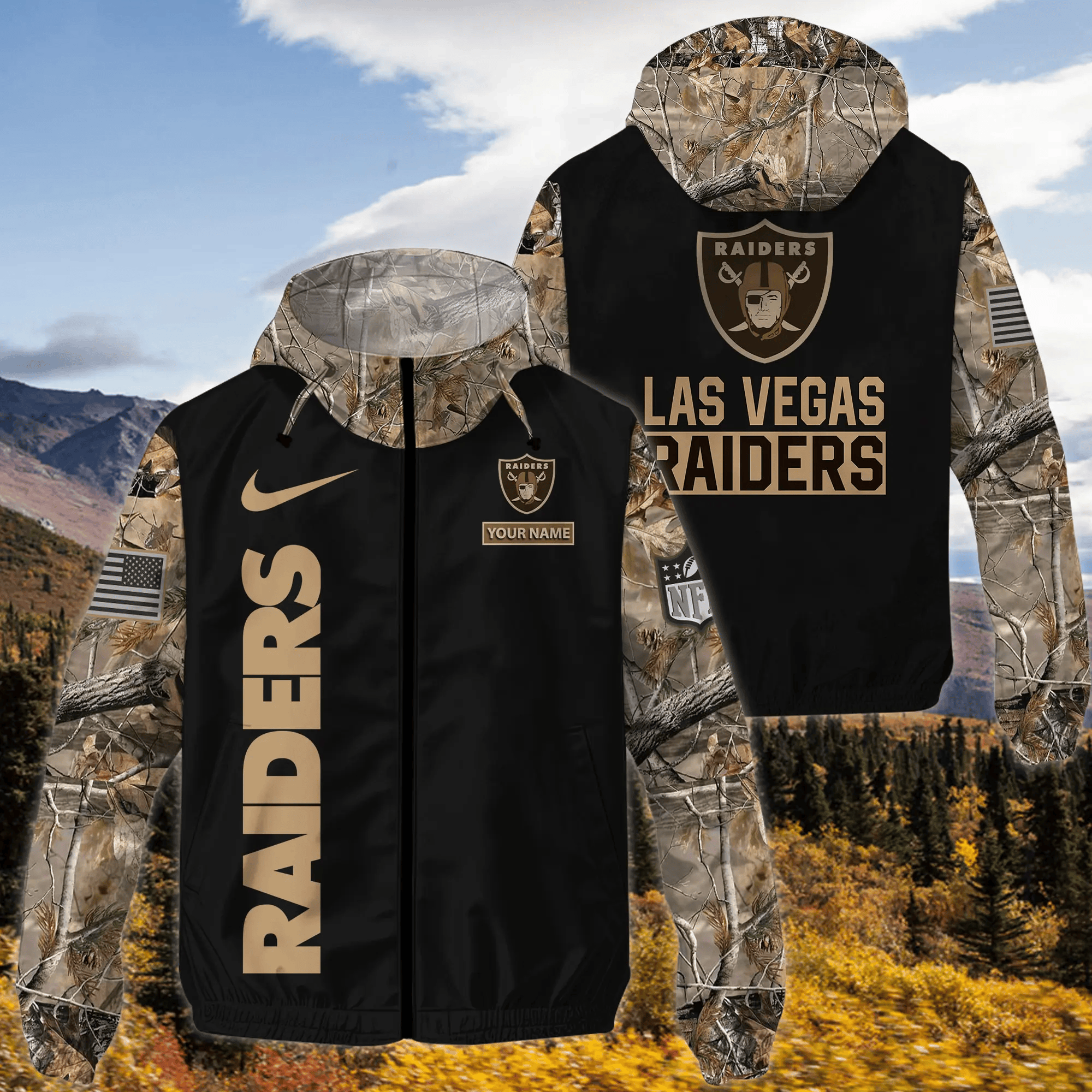 Las Vegas Raiders Custom Windbreaker Outdoor Jacket Sport Fan Gift PW6L86
