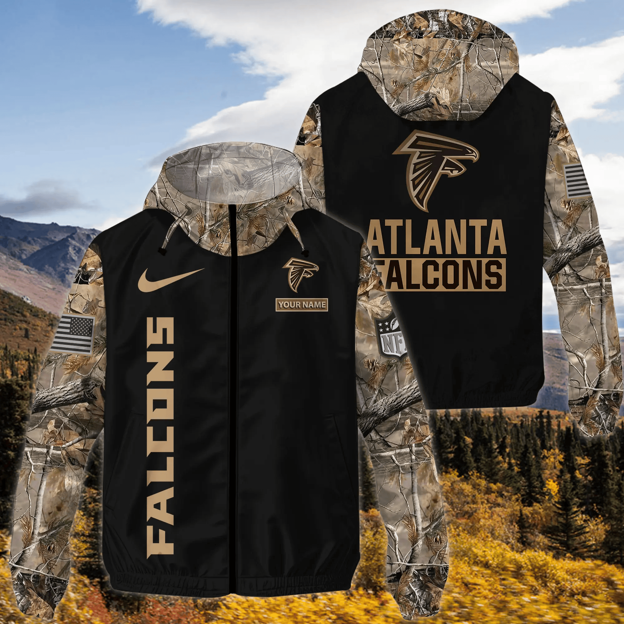 Atlanta Falcons Custom Windbreaker Outdoor Jacket Sport Fan Gift P4C8Q6