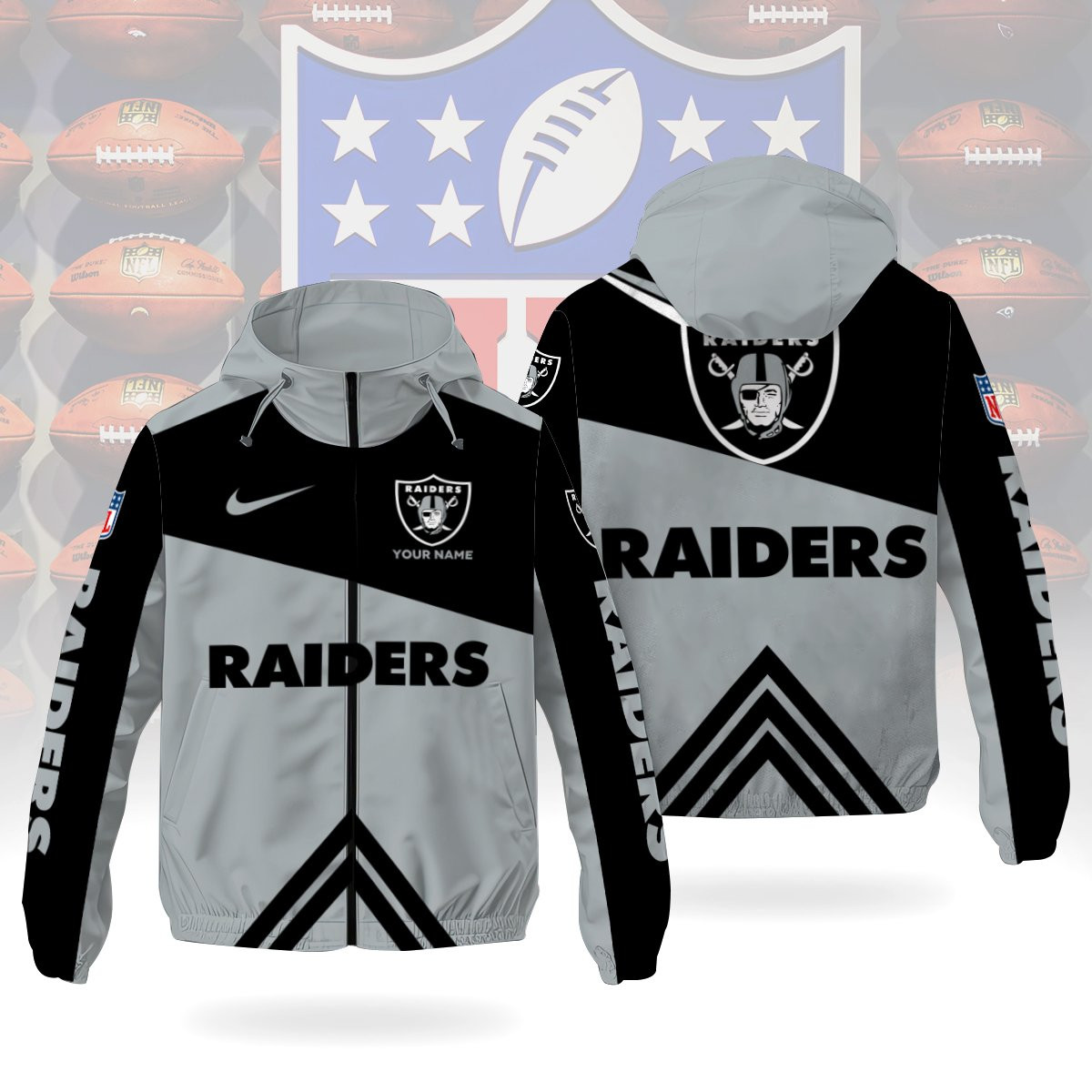 Las Vegas Raiders Custom Windbreaker Outdoor Jacket Sport Fan Gift PS8PQ6